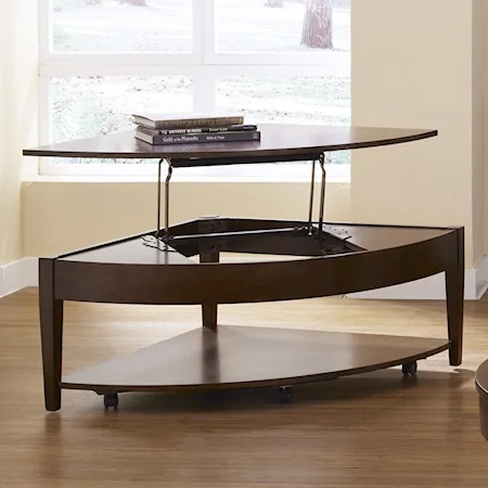 Lift Top Cocktail Table with Bottom Shelf